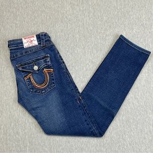 COPY - True Religion Women’s Jeans Size 30 Joey Rainbow Embroidery Straight Leg…
